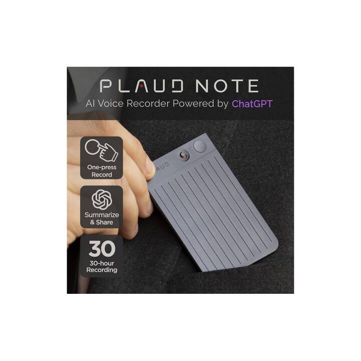 PLAUD Note AI Voice Recorder (64 GB, Argent)