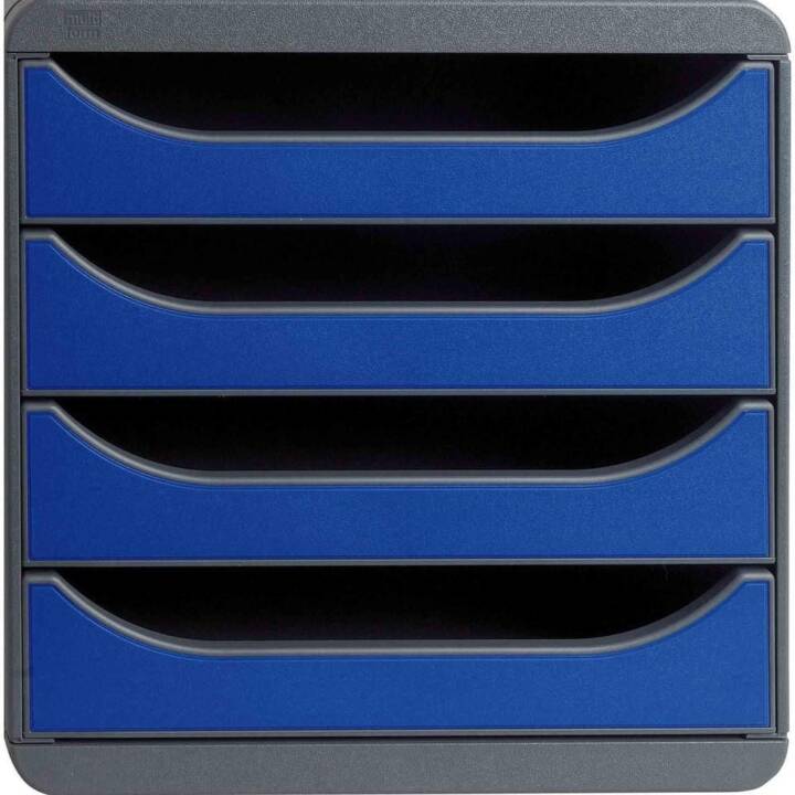EXACOMPTA Cassettiera da scrivania Big-Box (A4, 27.8 cm  x 34.7 cm  x 26.7 cm, Nero, Blu)
