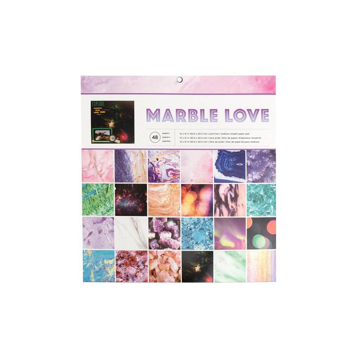 AMERICAN CRAFTS Spezialpapier Marble Love (Mehrfarbig, 48 Stück)