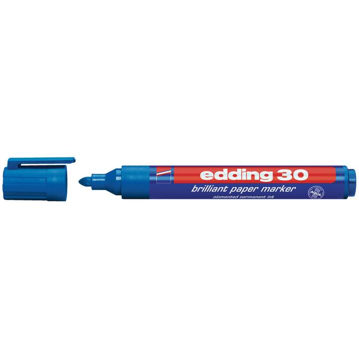 EDDING Marqueur permanent 30 (Bleu, 1 pièce)