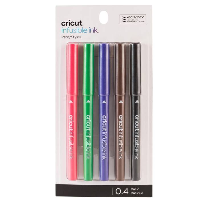 CRICUT Infusible Ink Basic 0.4 Penna a fibra (Multicolore, 5 pezzo)