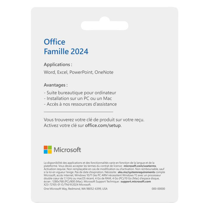 MICROSOFT Office Famille 2024 (Versione completa, 1x, Francese)