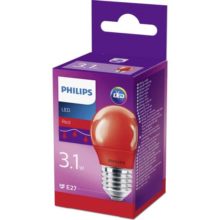 PHILIPS LED Birne Lustre Colored P45 (E27, 3.1 W)