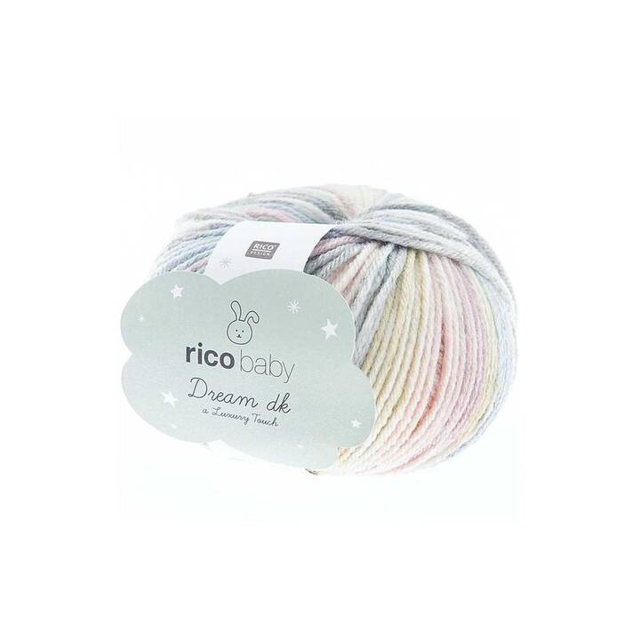 RICO DESIGN Laine Baby Dream Luxury touch (50 g, Jaune, Bleu, Rose, Multicolore)