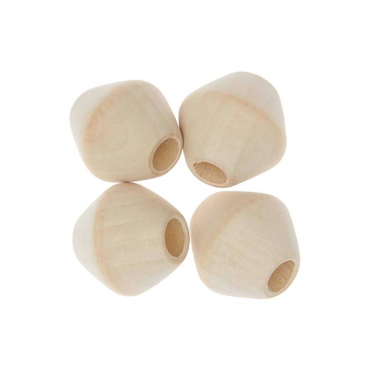 RICO DESIGN Perlen (4 Stück, Holz, Natur)