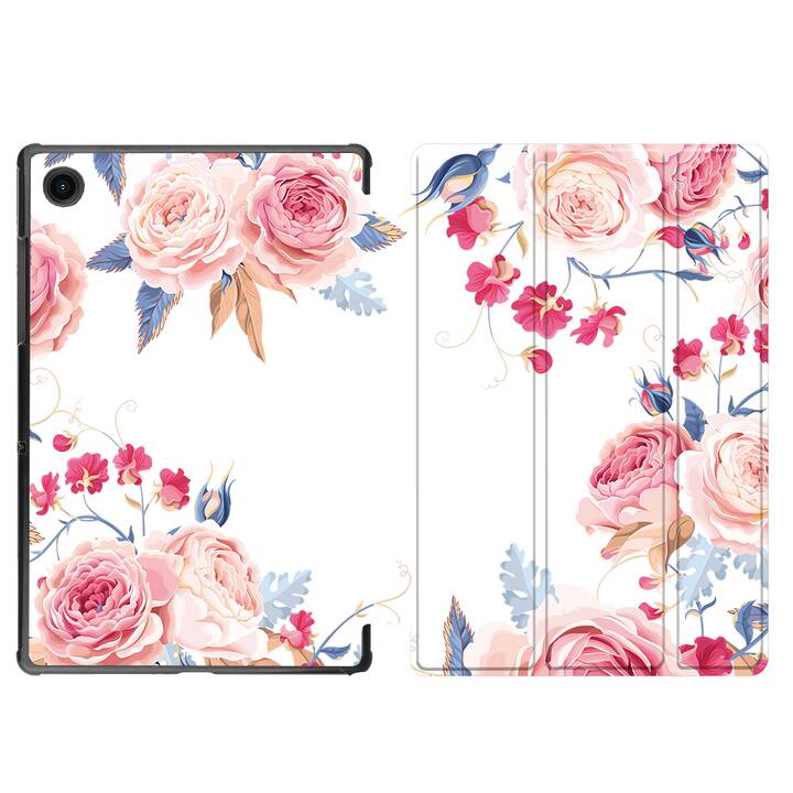 EG coque pour Samsung Galaxy Tab A8 10.5" (2021) - fleurs - rose