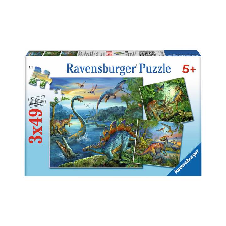 RAVENSBURGER Dinosaurier Dinosaur Puzzle (3 x 49 x)