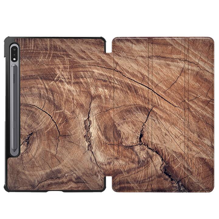 EG cover per Samsung Galaxy Tab S8+ 12.4" (2022) - marrone - legno