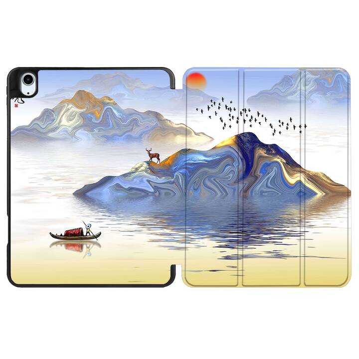 EG coque pour iPad Air 10.9" (2022) 5e génération - bleu - peinture de paysage