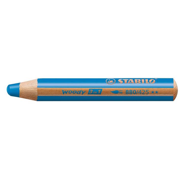 STABILO Crayons de couleur Woody 3 in 1 (Nature, Bleu, 1 pièce)