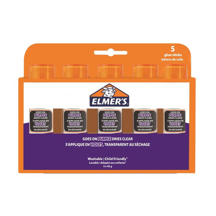 ELMER'S Klebestift Disappearing Purple (40 g, 5 Stück)