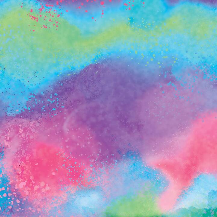 CRICUT Bügelfolie Watercolor Splash (30.5 cm x 30.5 cm, Hellblau, Blau, Rosa)