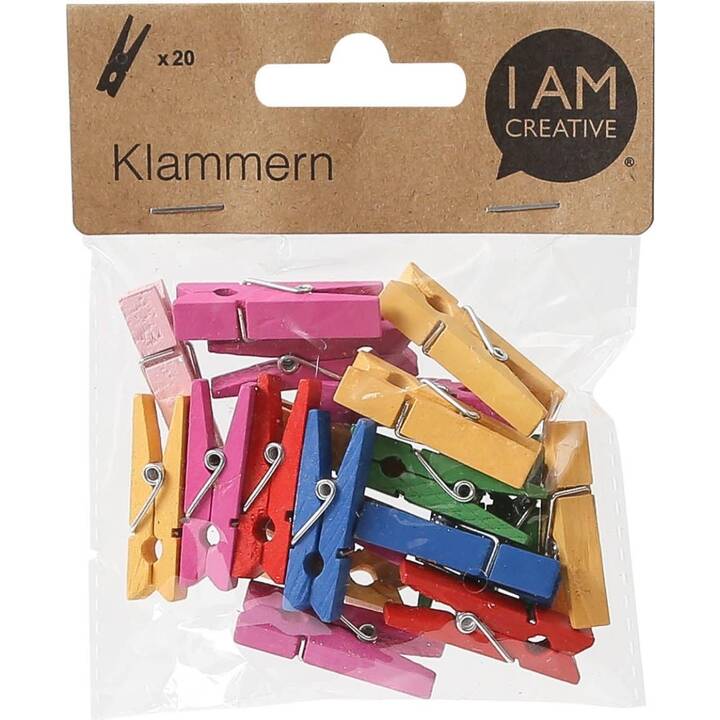 I AM CREATIVE Klammern (Mehrfarbig, Holz)