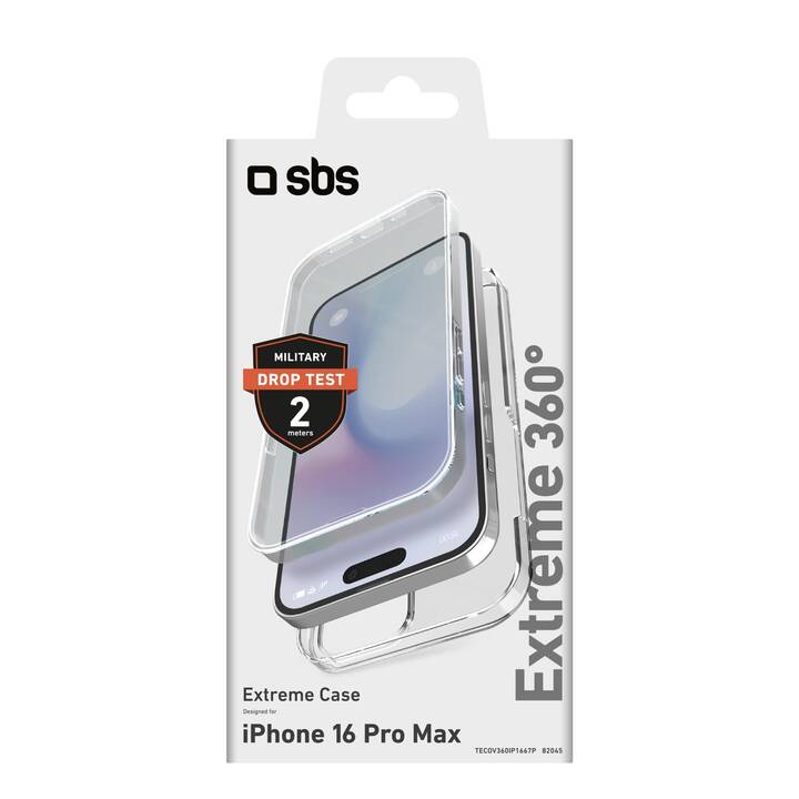 SBS Hardcase Extreme 360° (iPhone 16 Pro Max, Transparente)