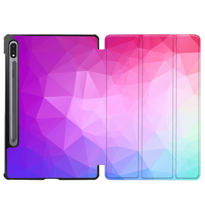 EG Flip cover pour Samsung Galaxy Tab S7 FE 12.4" (2021) - violet géométrique