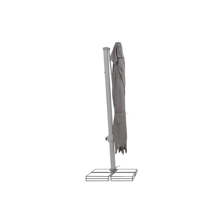 SUNCOMFORT BY GLATZ Varioflex Ombrellone semaforo (300 cm x 300 cm, Grigio, Grigio pietra)