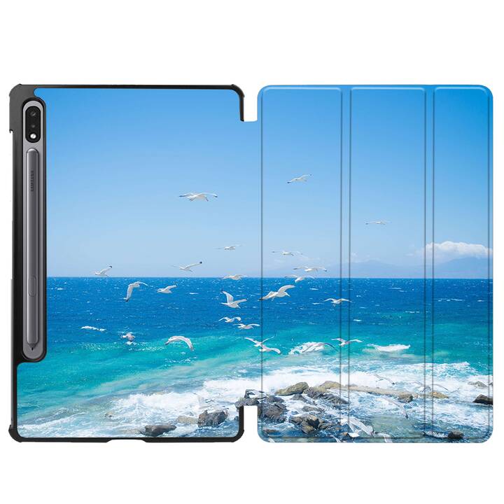 EG cover per Samsung Galaxy Tab S8+ 12.4" (2022) - blu - spiaggia