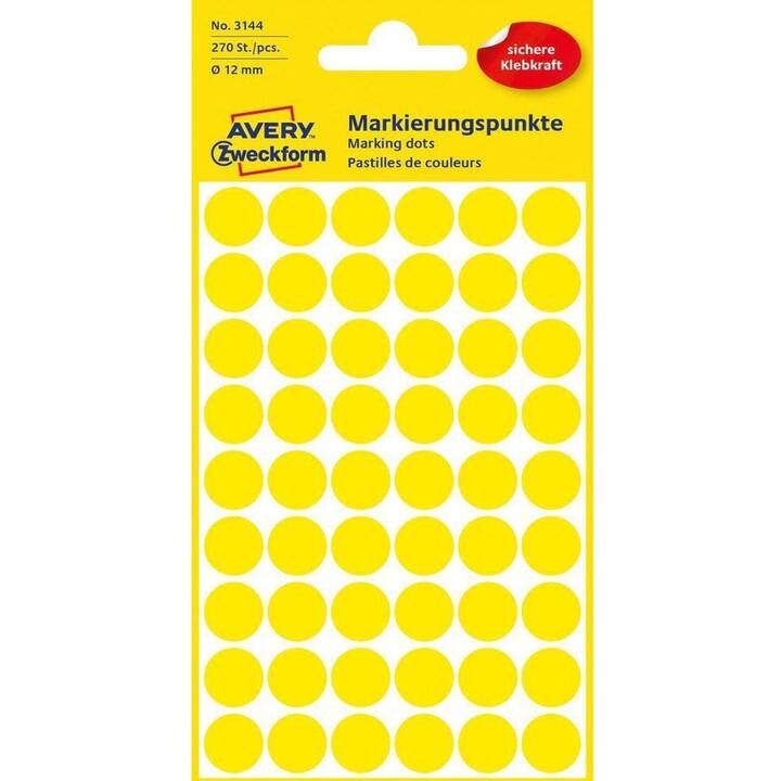 AVERY ZWECKFORM Autocollant (Jaune, 270 pièce)