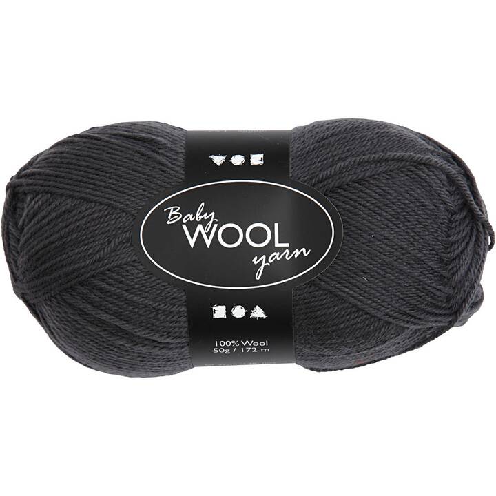 CREATIV COMPANY Wolle Babygarn (50 g, Grau, Dunkelgrau)