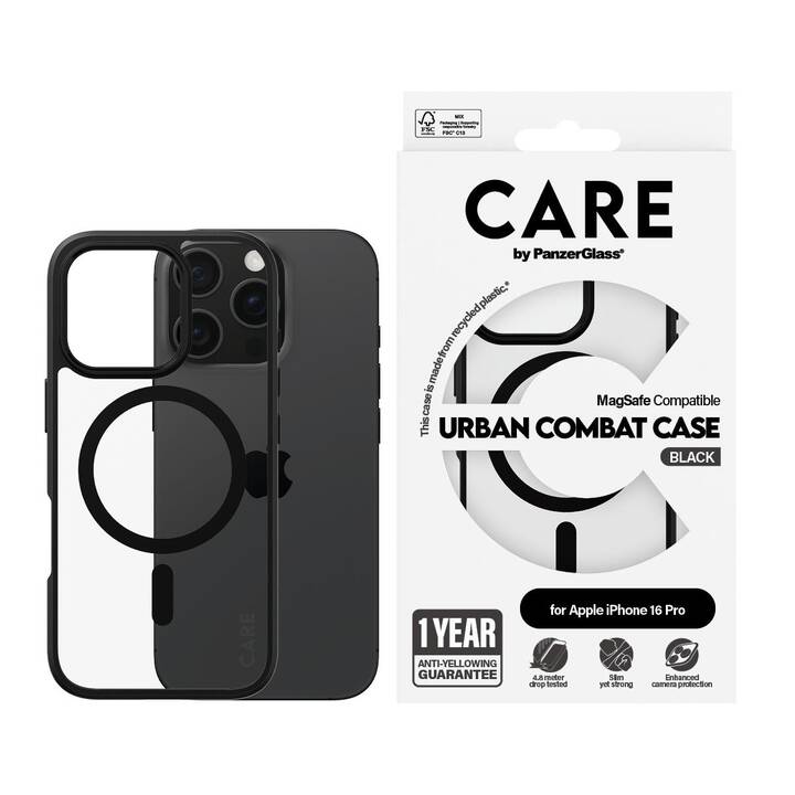 CARE Backcover MagSafe Flagship (iPhone 16 Pro, Transparent, Noir)