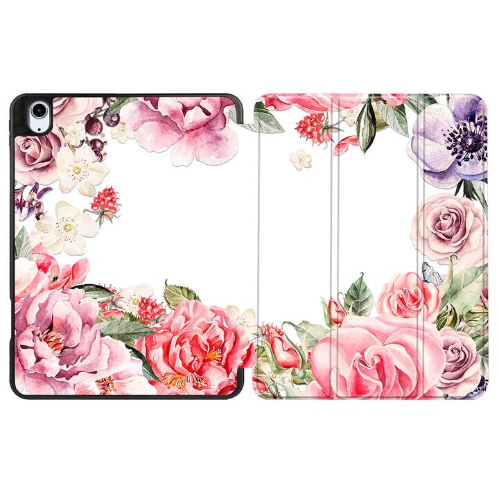 EG coque pour iPad Air 10.9" (2022) 5e génération - rose - fleurs