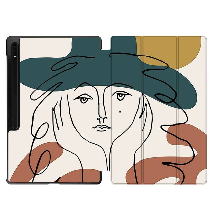 EG Hülle für Samsung Galaxy Tab S8 Ultra 14.6" (2022) - Bunt - einzeilige Kunst