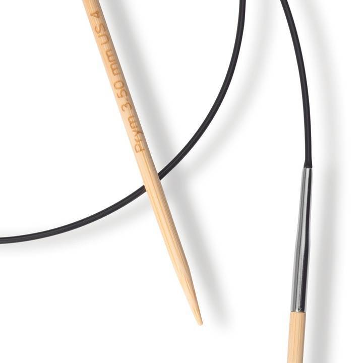 PRYM GROUP Aiguille à tricoter circulaire Bambus (0.35 cm, Argent, Brun, Noir)