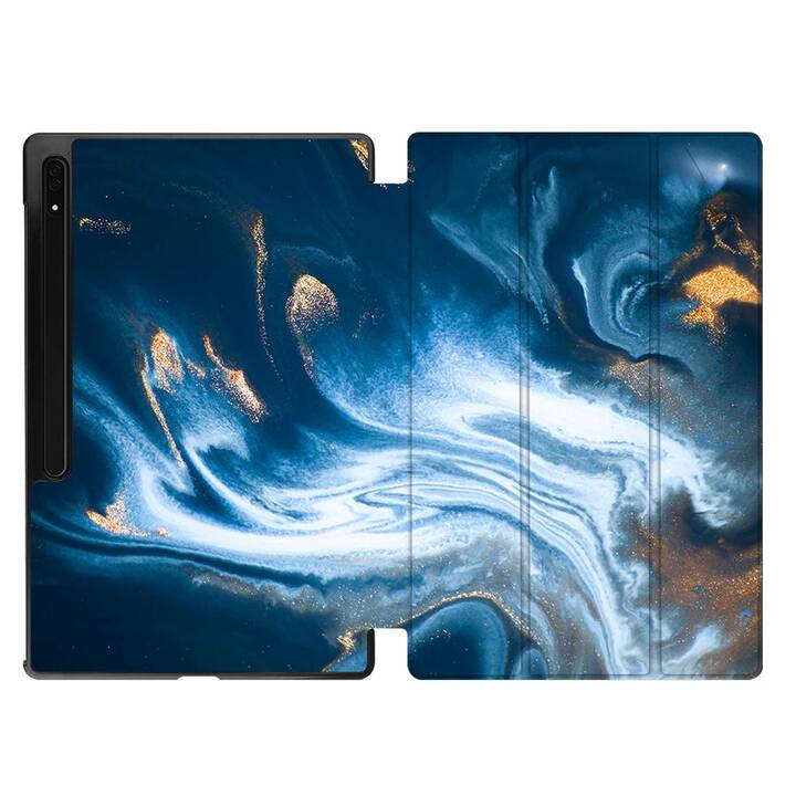 EG Schutzhülle (11", Galaxy Tab S9, Marmor, Blau)