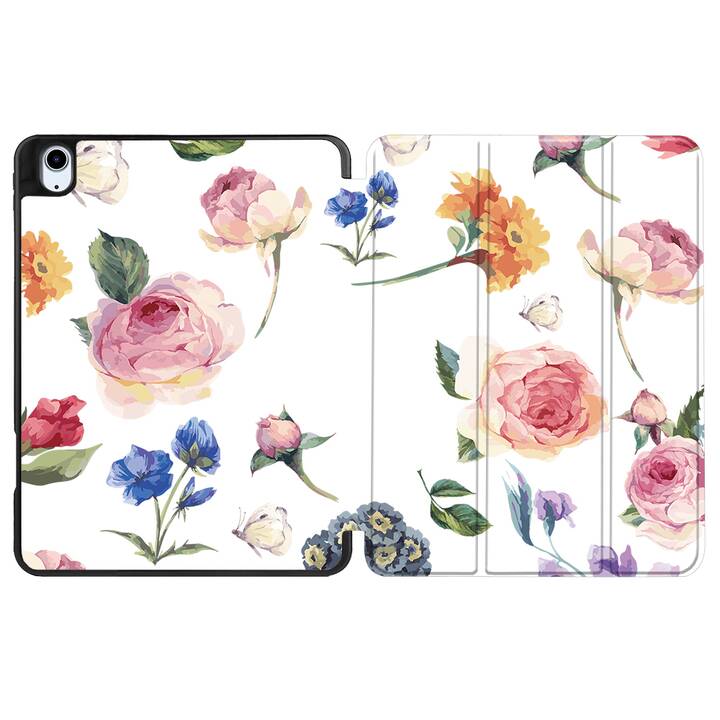 EG coque pour iPad Air 10.9" (2022) 5e génération - rose - fleurs