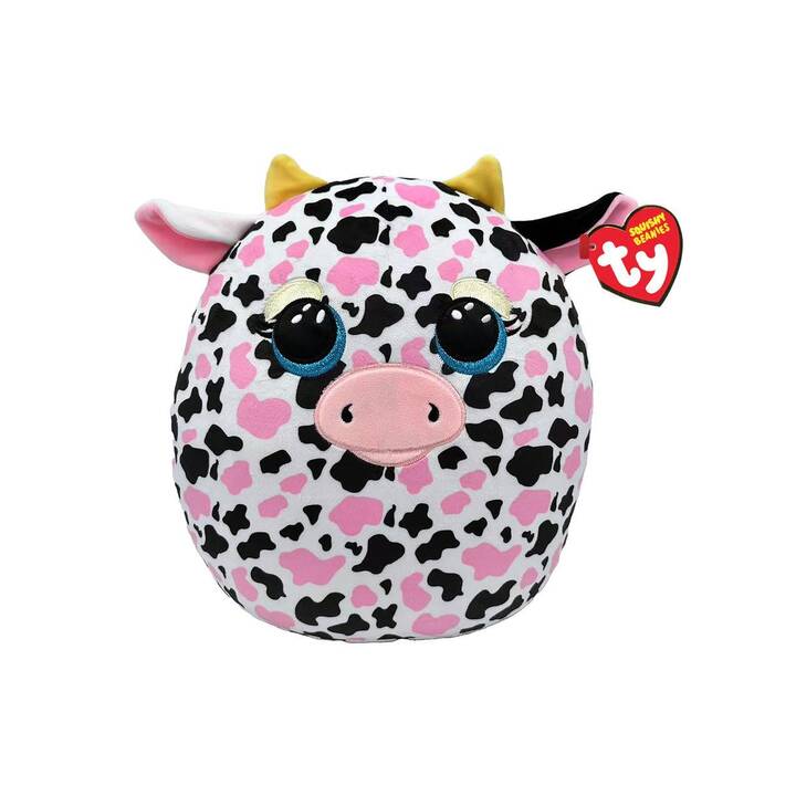 TY Beanies Cow (20 cm, Noir, Pink, Blanc)