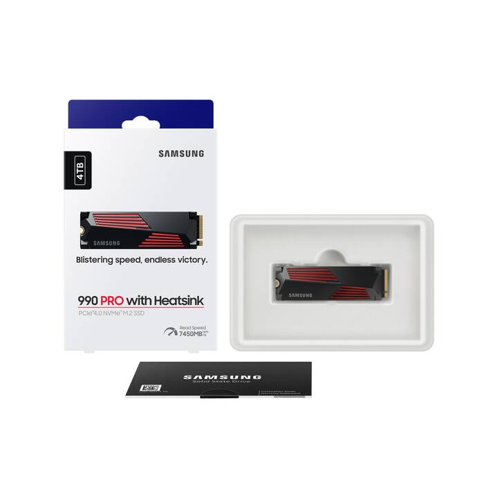 SAMSUNG 990 PRO Heatsink (PCI Express, 4000 GB, Nero, Rosso)
