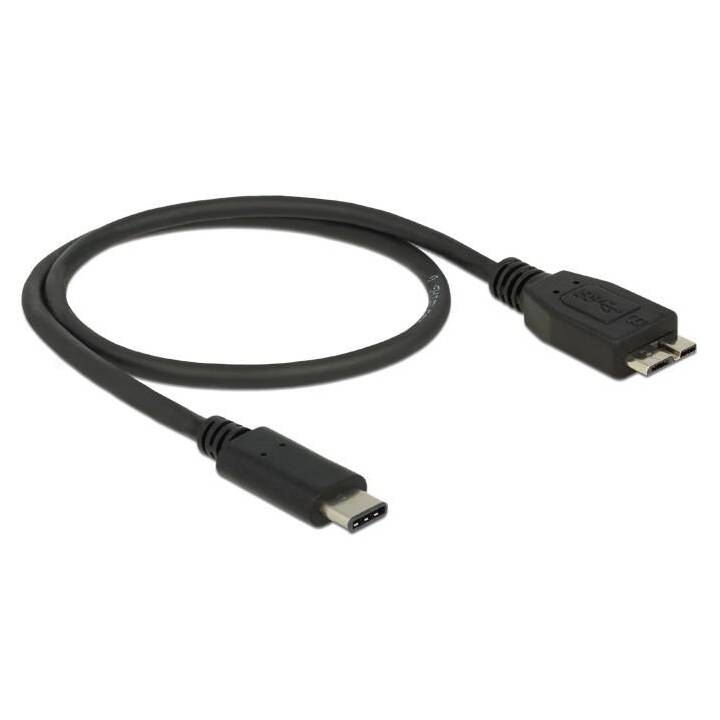 DELOCK USB-Kabel (MicroUSB, USB Typ-C, 50 cm)