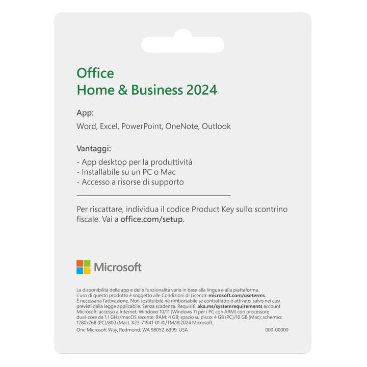 MICROSOFT Office Home & Business 2024 (Vollversion, 1x, Italienisch)