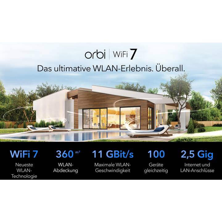 NETGEAR Orbi RBE772 WiFi 7 WLAN-Mesh System