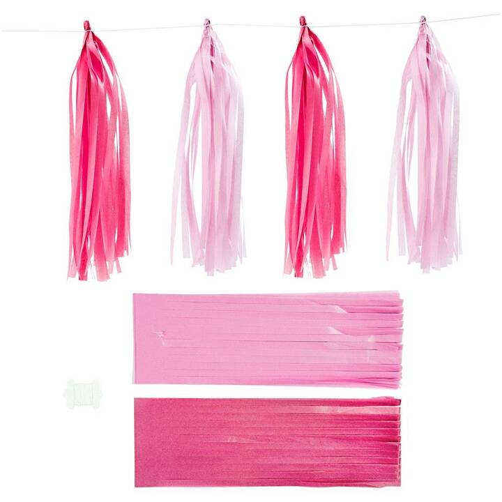 CREATIV COMPANY Seidenpapier Pompon (Rot, Pink, Rosa, 12 Stück)
