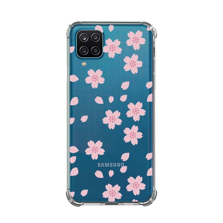 EG Backcover (Galaxy A12, Blumen, Transparent)