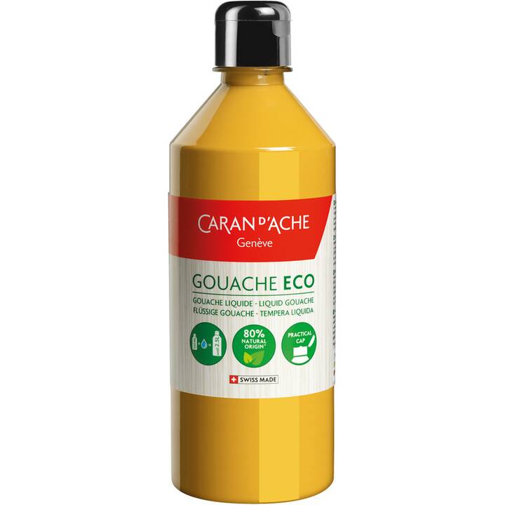 CARAN D'ACHE Colore acrilica Gouache Eco (500 ml, Giallo, Ocra)