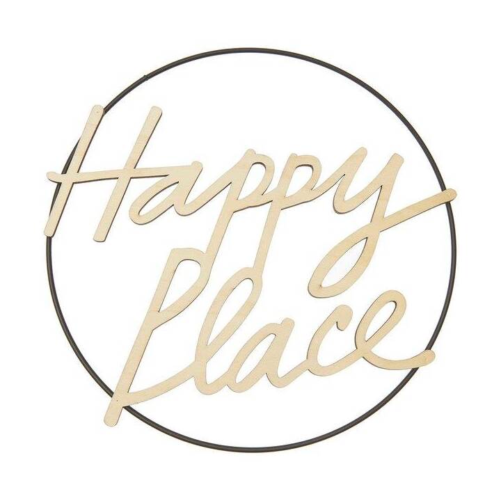 RICO DESIGN Lettre Happy Place (Beige, Bois)