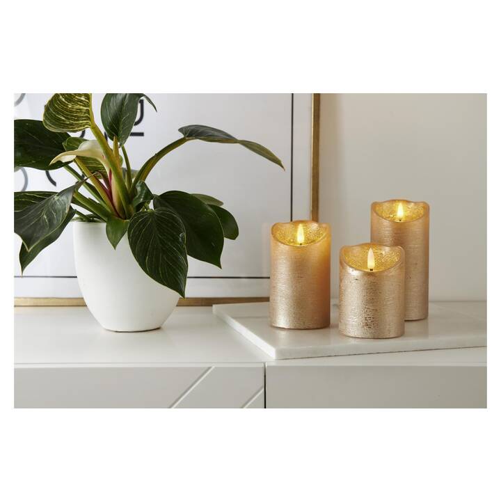 STAR TRADING Flamme Rustic Candele LED (Oro)