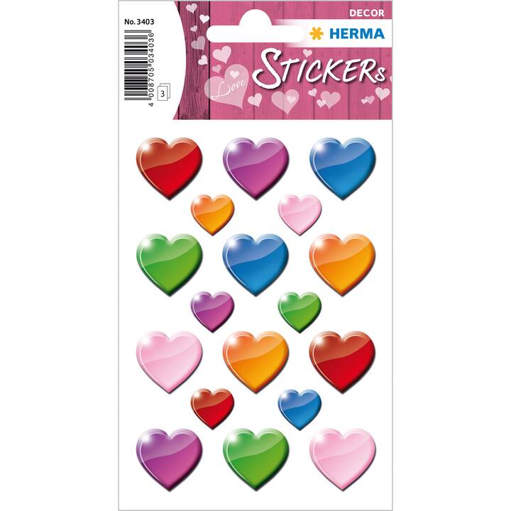 HERMA Autocollant (Coeur, 54 pièce)