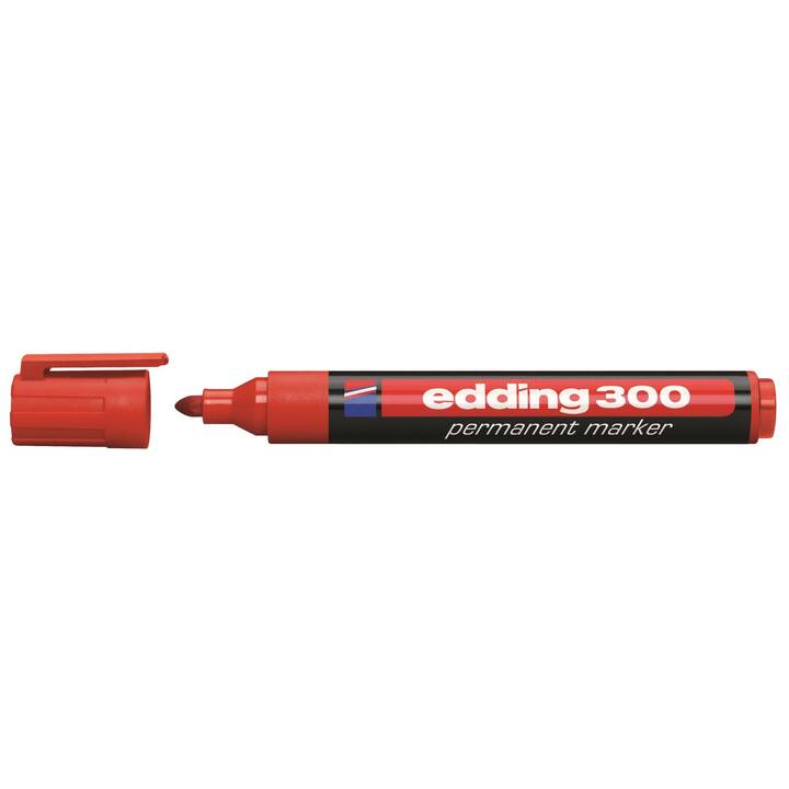 EDDING Marqueur permanent 300 (Rouge, 1 pièce)