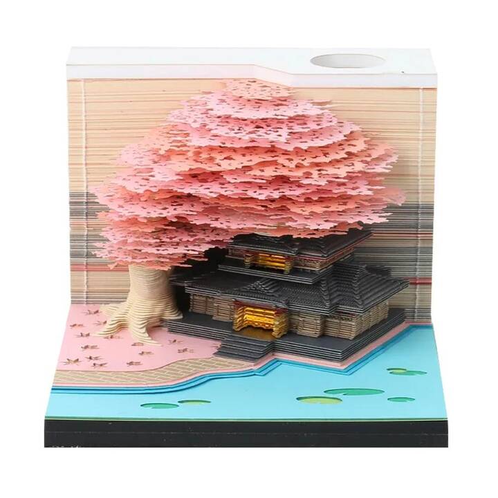 EG Bloc mémo 3D - rose - arbre
