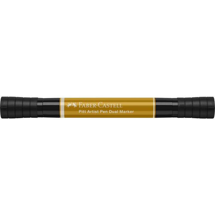 FABER-CASTELL Permanent Marker Pitt Artist Pen Dual (Grüngold, 1 Stück)