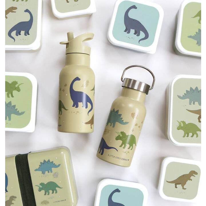 A LITTLE LOVELY COMPANY Bottiglia per bambini Dino (0.35 l, Marrone, Grigio, Verde, Multicolore)