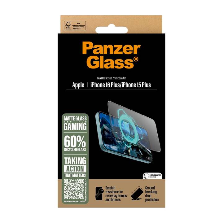 PANZERGLASS Verre de protection d'écran Ultra-Wide Fit (iPhone 15 Plus, 1 pièce)