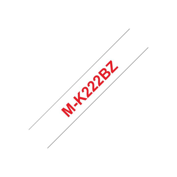 BROTHER MK222BZ Ruban d'écriture (Rouge / Blanc, 9 mm)