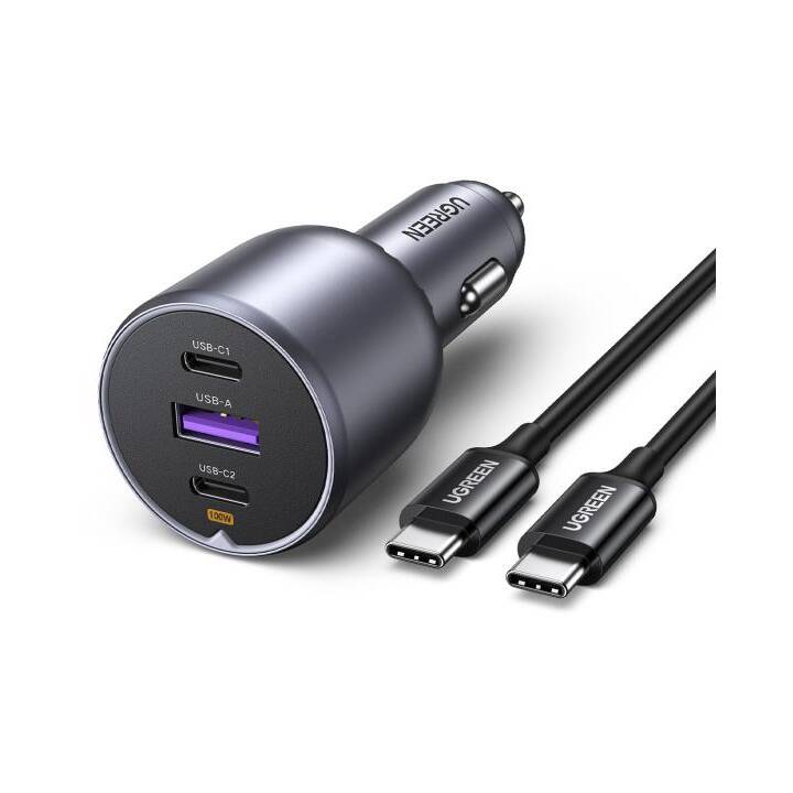 UGREEN Caricabatteria auto (130 W, Presa accendisigari, USB di tipo C, USB di tipo A)