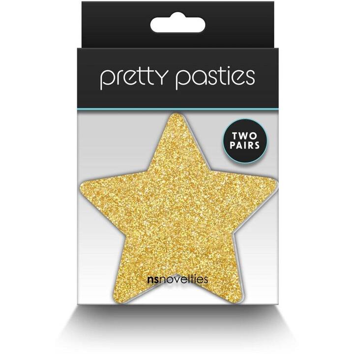NS NOVELTIES Bondage Tape Pasties Glitter Stars (Schwarz, Gold)