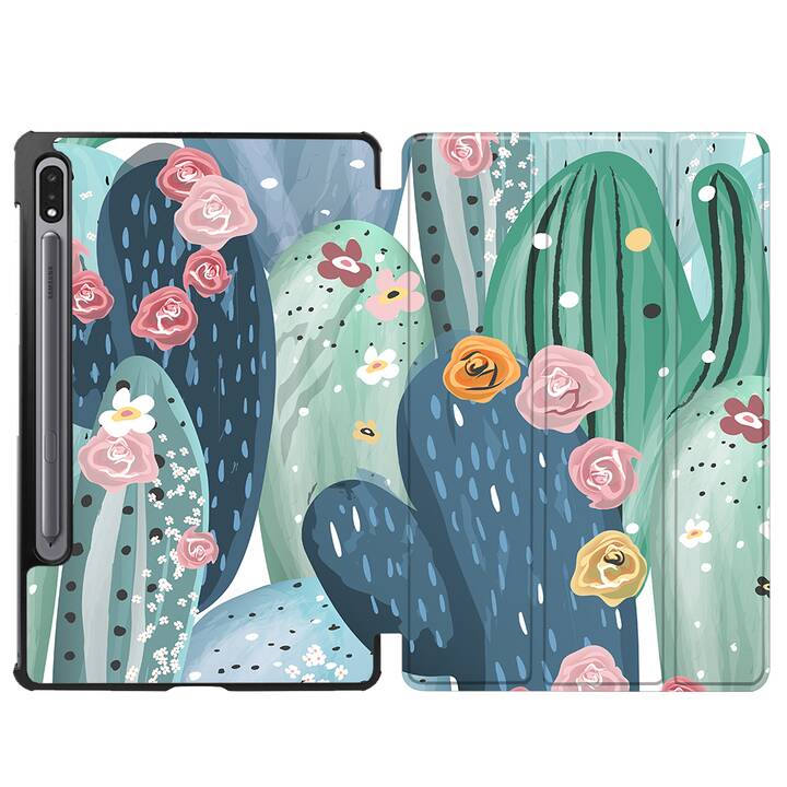 EG coque pour Samsung Galaxy Tab S8+ 12.4" (2022) - vert - cactus