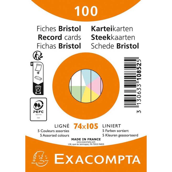 EXACOMPTA Karteikarten (A7, 100 Stück)